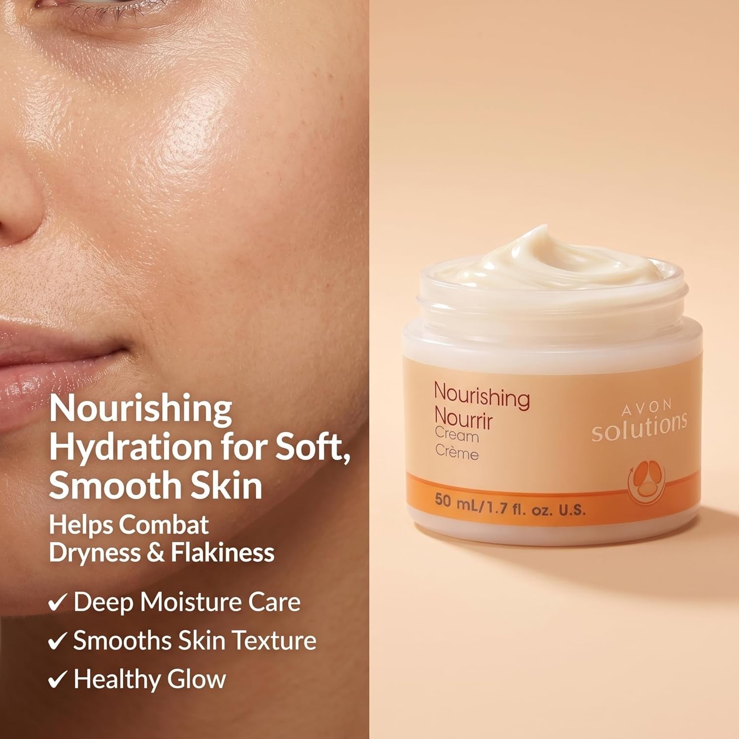 Solutions Nourishing Cream for Dry Skin — Hypoallergenic Moisturizing Face Cream with Deep Hydration — Daily Face Moisturizer to Combat Flakiness for Women and Men, Pack of 2 (1.7 Fl Oz Each)