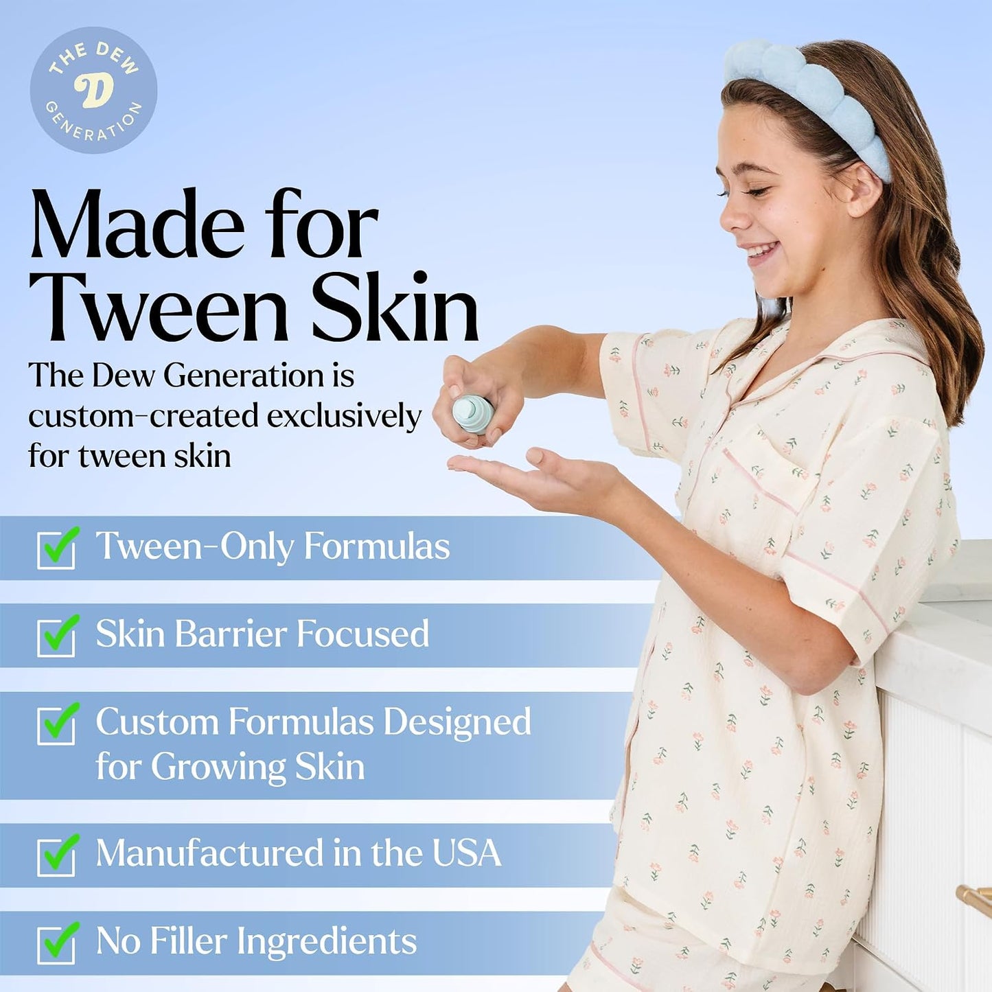 Dew-O Kit Kids Skin Care Set with Cleanser & Moisturizer | Skincare for Kids Face Wash + Travel Bag | Gentle Teen Skin Care