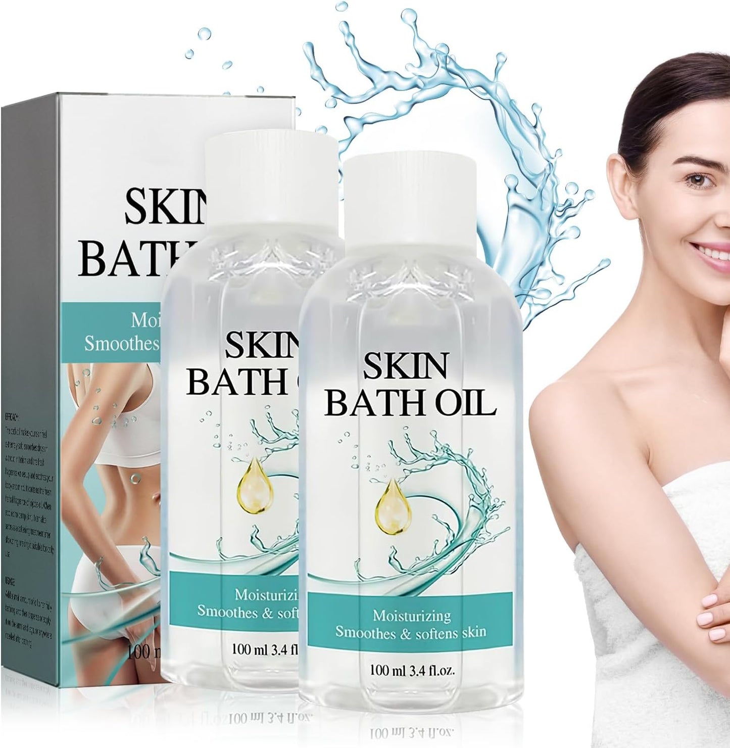 KAYZIU Skin Bath Oil so Soft & Sensual, Moisturizing, Smoothing, Softens Dry or Rough Skin, Lily, Rosemary, Aloe Vera Scent