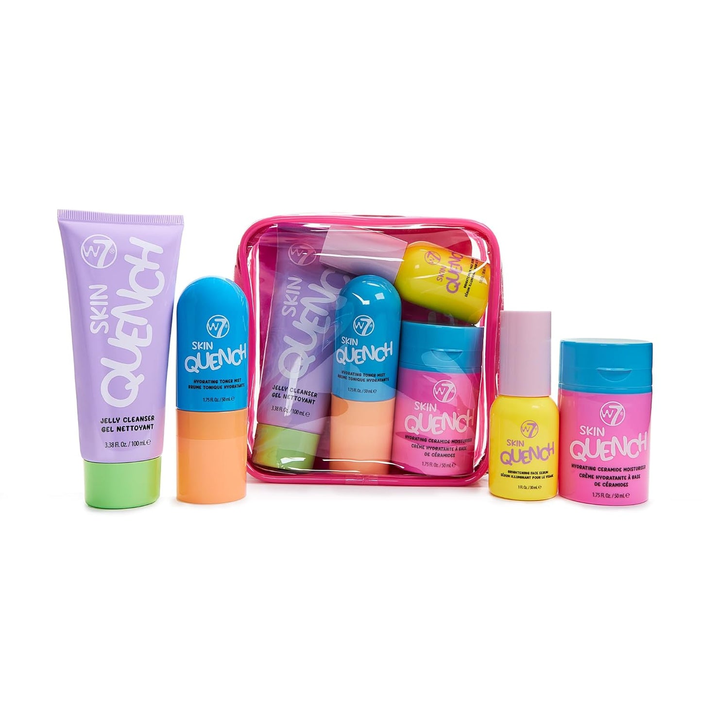 Skin Quench Full Size Skincare Set - Hydrating Skincare Bundle with Aloe Vera & Ceramides - Complete & Long-Lasting Moisturizing At-Home Routine - Travel Friendly