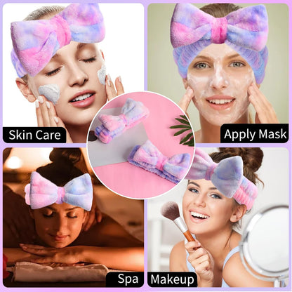 YGQQIY Headband for Washing Face, Girls Makeup&Skincare Headband, Microfiber Elastic Face Wash Headbands to Skincare Spa Shower,2Pcs