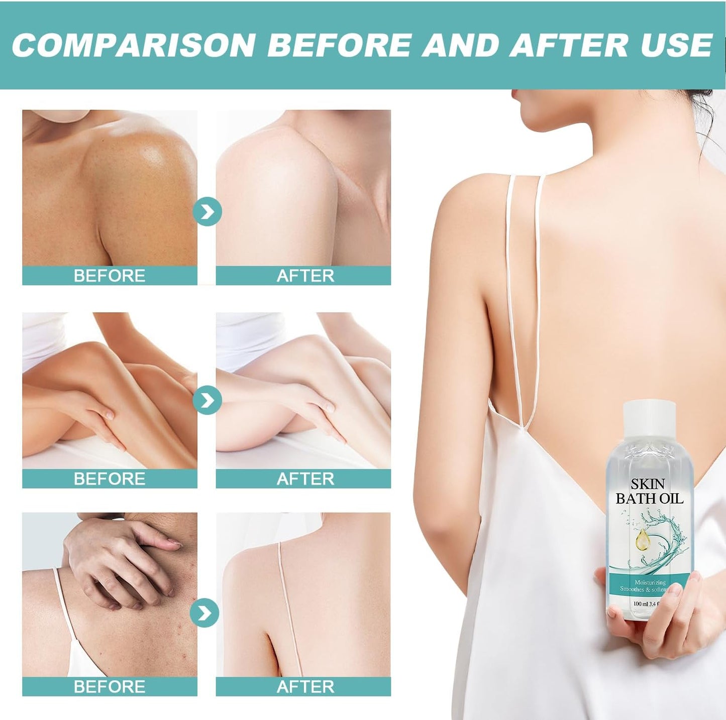 KAYZIU Skin Bath Oil so Soft & Sensual, Moisturizing, Smoothing, Softens Dry or Rough Skin, Lily, Rosemary, Aloe Vera Scent