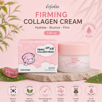 Made in Korea Collagen Nourishing Cream 2.82 Oz, Daily Facial Moisturizer with Collagen, Lightweight Face Cream for Soft and Comfortable Skin, Fast Absorbing Korean Skincare