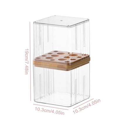 White Preppy Skincare Organizers Makeup Organizer Holder Beauty Cosmetic Storage Box Large Display Case and Makeup Brush Holder with Cover Makeup Brush Container with Lid Clear Makeup Brush Holder Org