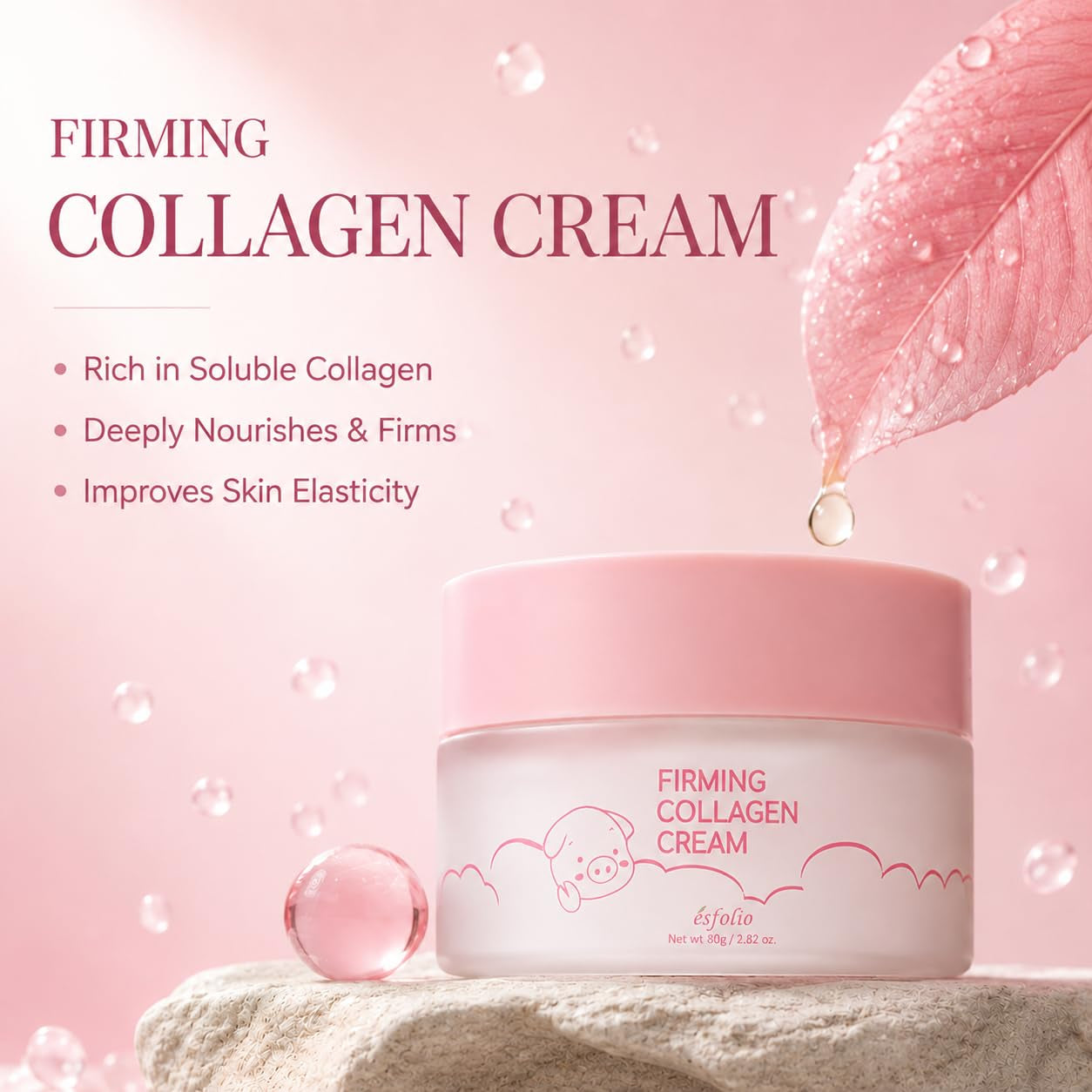 Made in Korea Collagen Nourishing Cream 2.82 Oz, Daily Facial Moisturizer with Collagen, Lightweight Face Cream for Soft and Comfortable Skin, Fast Absorbing Korean Skincare