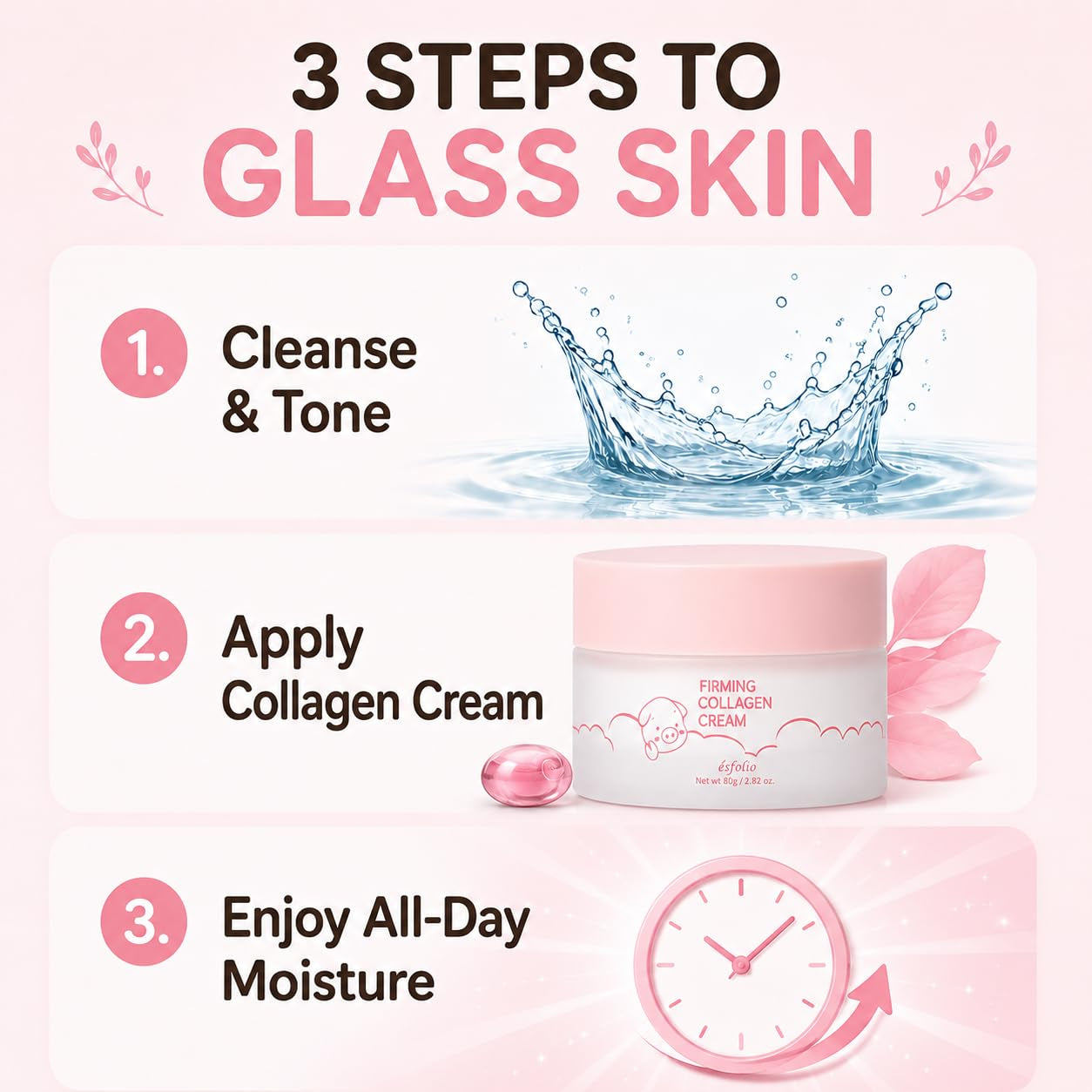 Made in Korea Collagen Nourishing Cream 2.82 Oz, Daily Facial Moisturizer with Collagen, Lightweight Face Cream for Soft and Comfortable Skin, Fast Absorbing Korean Skincare