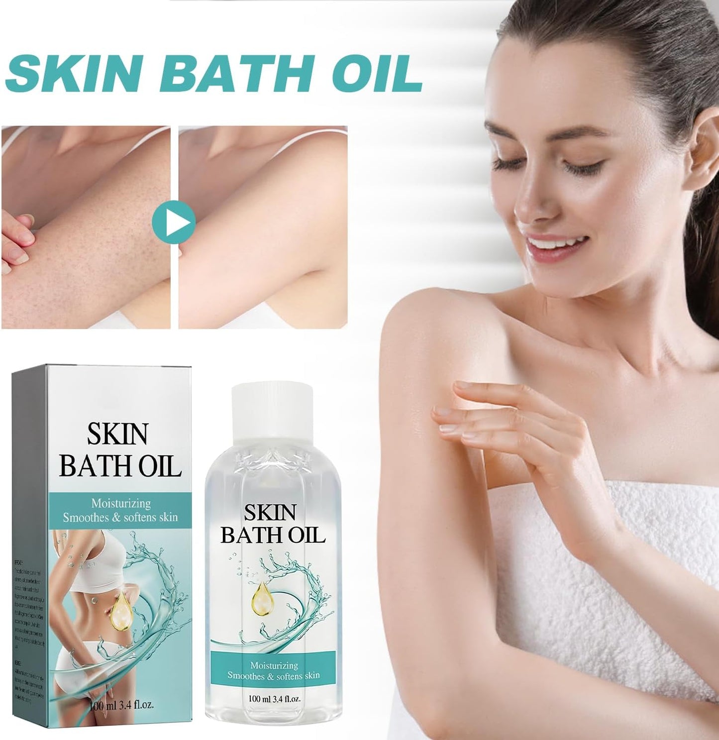 KAYZIU Skin Bath Oil so Soft & Sensual, Moisturizing, Smoothing, Softens Dry or Rough Skin, Lily, Rosemary, Aloe Vera Scent